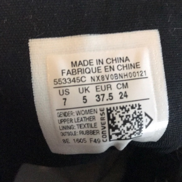 Converse Ctas Stingray Metallic HI Black W AUTHENT - Picture 7 of 7